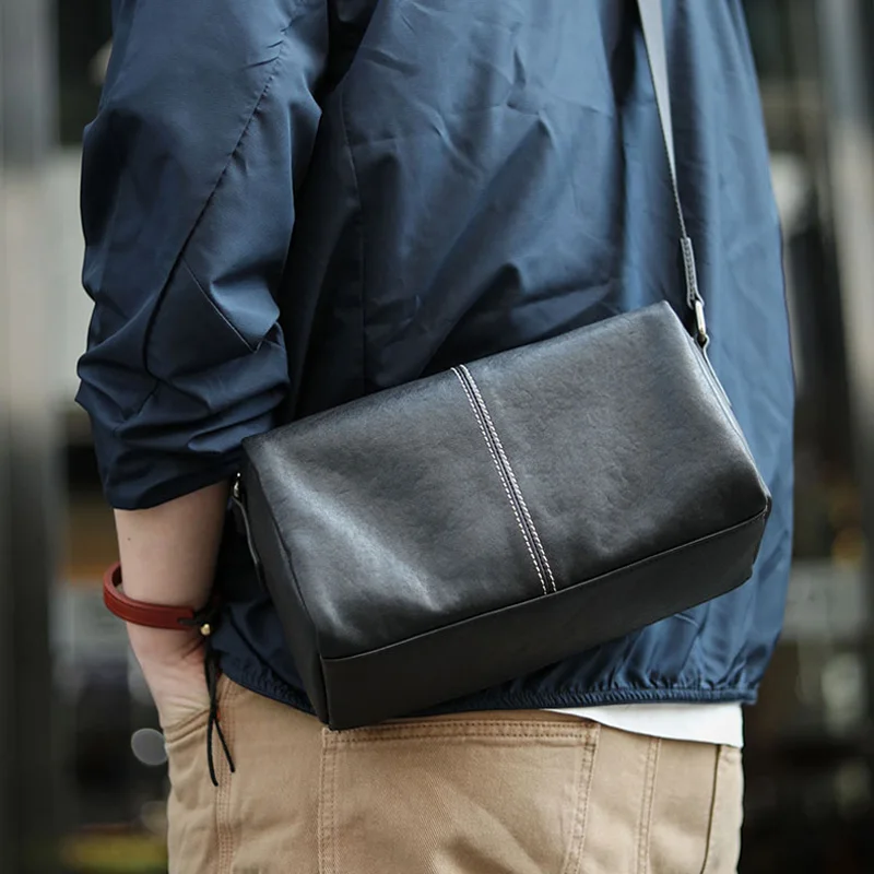 

Мужская сумка на одно плечо AETOO, саквояж кросс-боди из мягкой воловьей кожи растительного дубления, маленькая простая Сумочка, оригинал