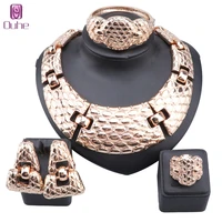 nigerian wedding bridal dubai gold color jewelry set for women trendy party dating necklace bangle earrings ring