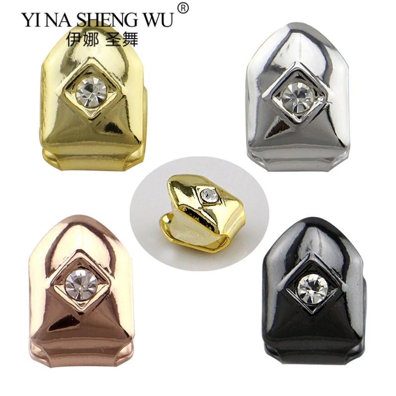 

Single Crystals Teeth Grillz For Men Women Jewelry Set Charm Piercing Caps Hip Hop Dental Grills Party Accessories Birthday Gift