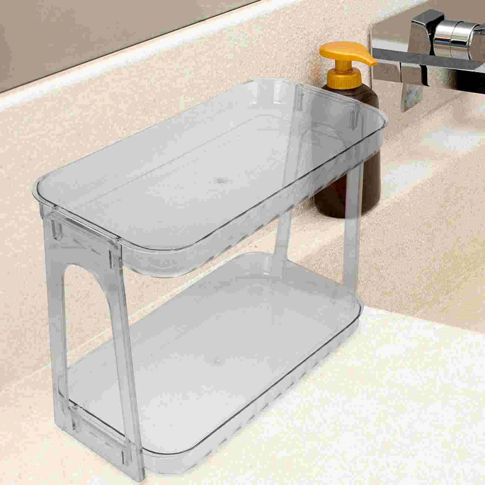 

Storage Rack 2 Tier Shelf Holder Light Luxury Bathroom Tray Home Stand Desktop