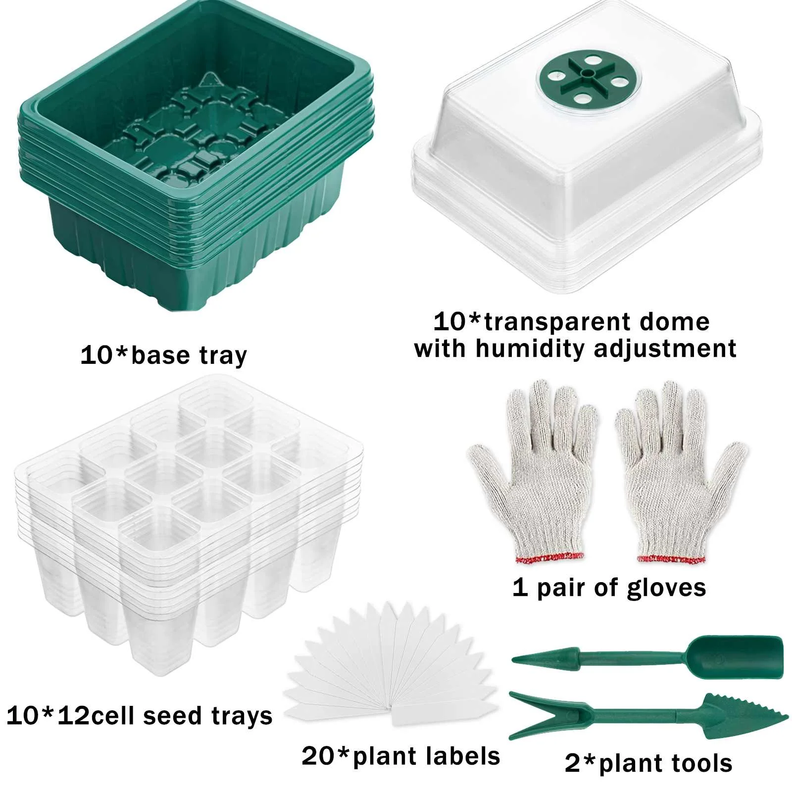 

20Pcs Box Seedlings Tray for Plants 12 Holes Nursery Pot Seed Tray Grow Box Garden Pots Greenhouse for Seeding Seed Pot