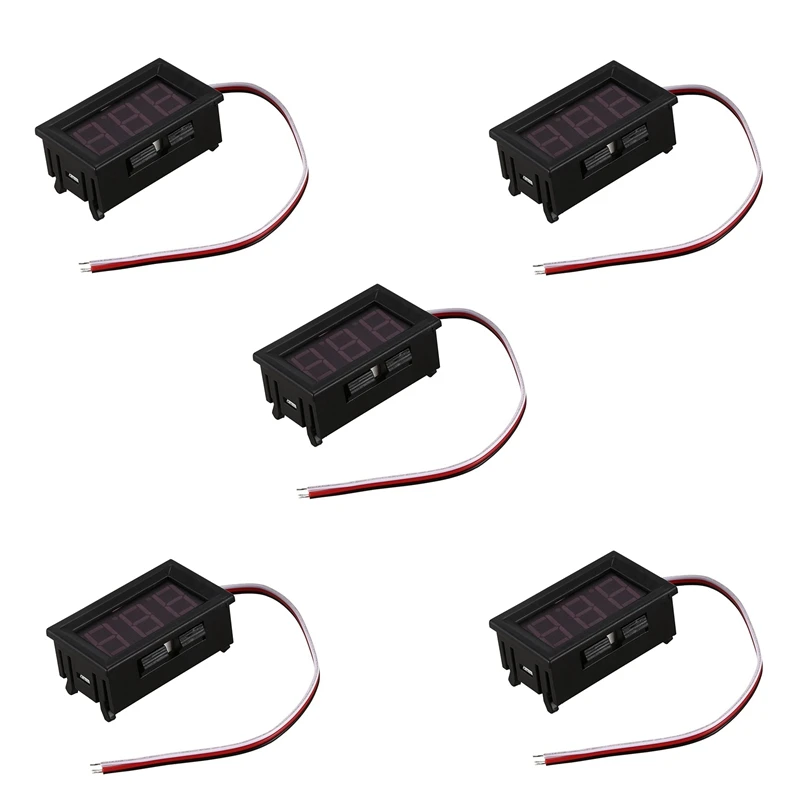 

5X Mini Voltmeter Tester Digital Voltage Test Battery DC 0-30V Red Auto Car