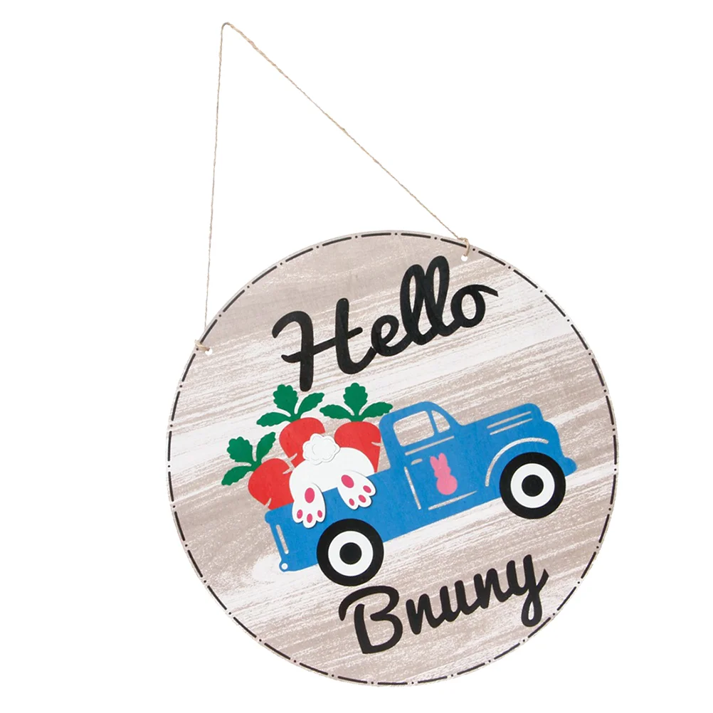 

Delicate Hanging Car Pattern Board Unique Easter Door Sign Chic Board Pendant