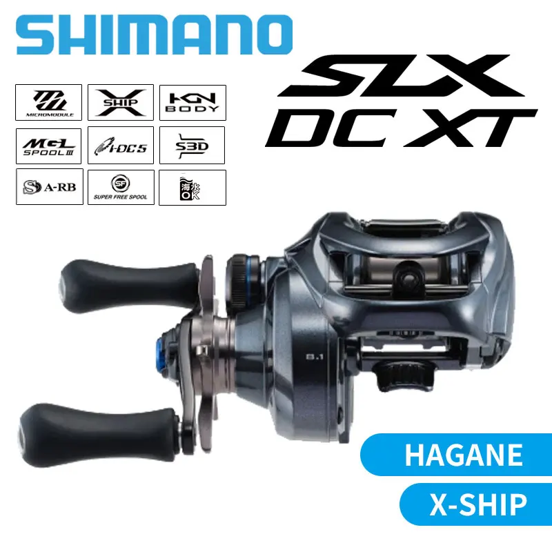 

2022 NEW SHIMANO SLX DC XT Baitcasting Fishing Reels 7+1BB 6.2:1/7.2:1/8.1:1 Max Drag 5.5kg Hagane BodyReel Fishing