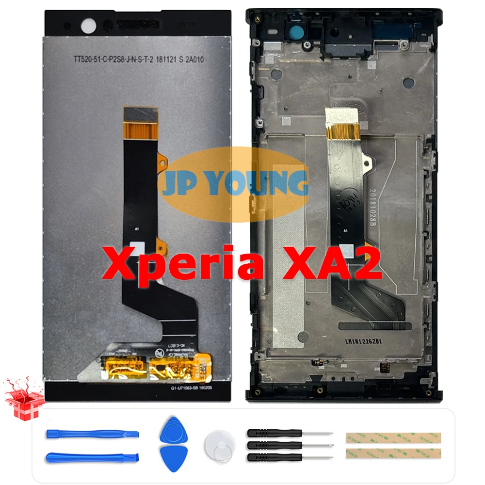 Оригинальный 5 2-дюймовый ЖК-дисплей с сенсорным экраном и рамкой для Sony Xperia XA2