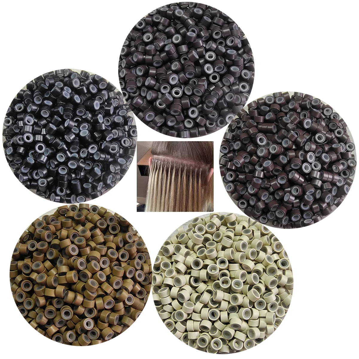 1 сумка 100 шт. 5 0*3 0 мм алюминиевое микрокольцо силиконовая подкладка звенья бусины