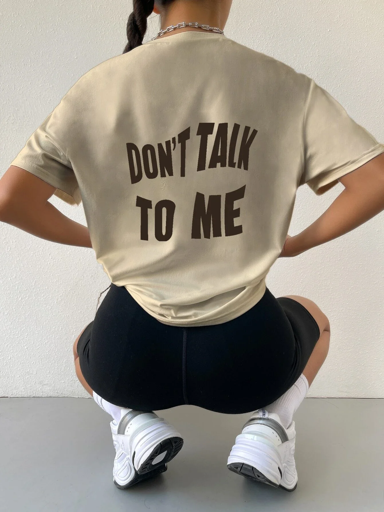 

tops Slogan Graphic Drop Shoulder Tee
