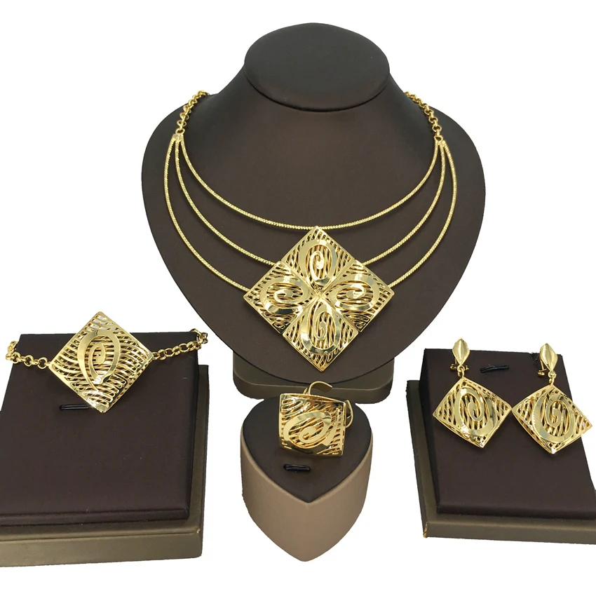 

Yuminglai High Quality Gold Plated Jewelry Set African Luxury Jewelry Set Dubai Jewelry Set FHK13619