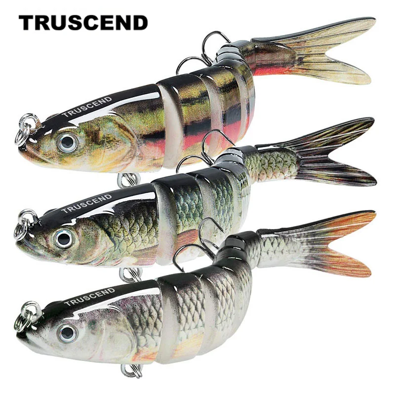 

TRUSCEND 3PCS Multi Jointed Swimbait Sinking Wobblers 8 Segments Fishing Lures Hard Bait Fishing Tackle For Bass Crankbait
