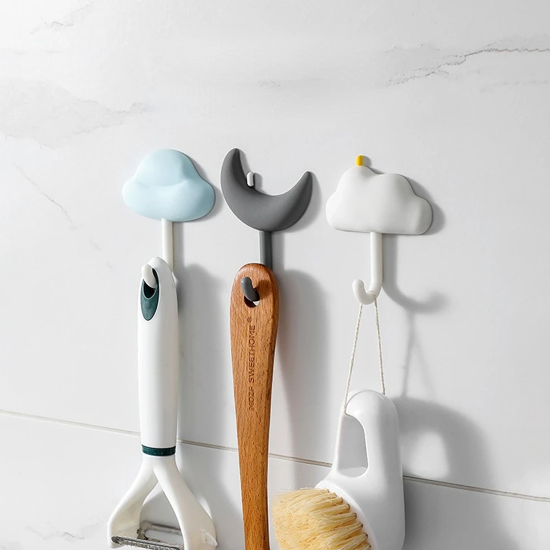 

Simple Hook Strong Adhesive Wall Hanging Traceless Load Bearing Bathroom Kitchen Hook Paste No-punchy Hooks