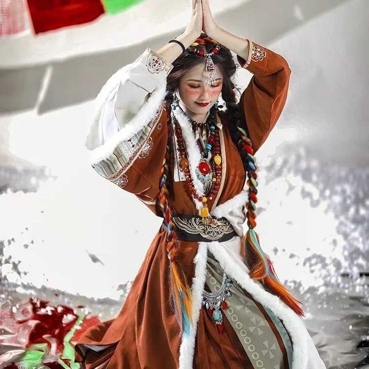 Новые улучшения [Dawa Zhuoma] Хань элемент Тибетский Стиль рукав летательного