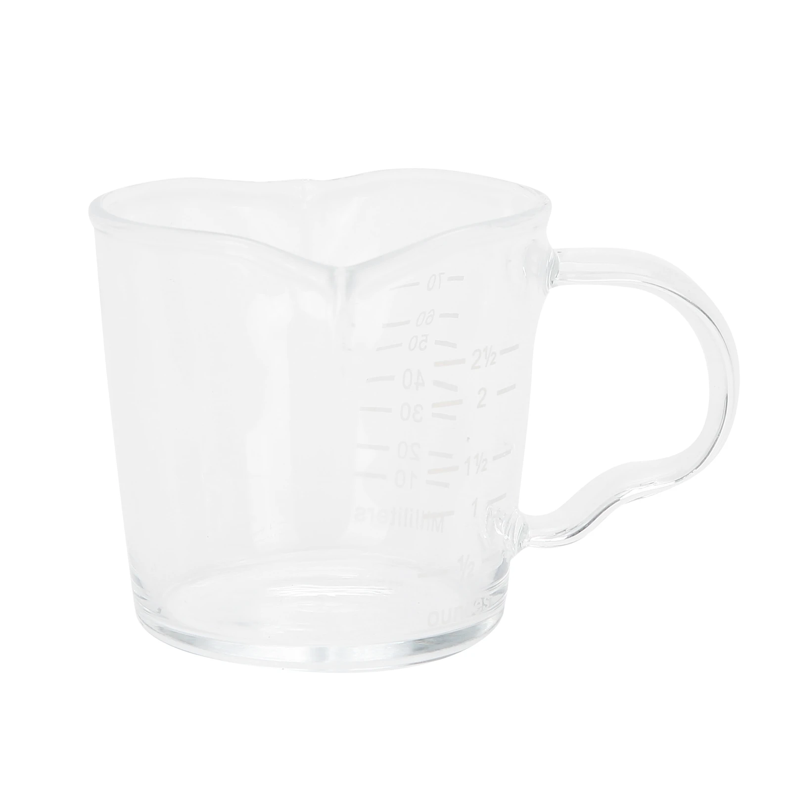 

Coffee Cup with Double Spouts Scale Hand-Made Borosilicate Glass Measuring Cup 70ml