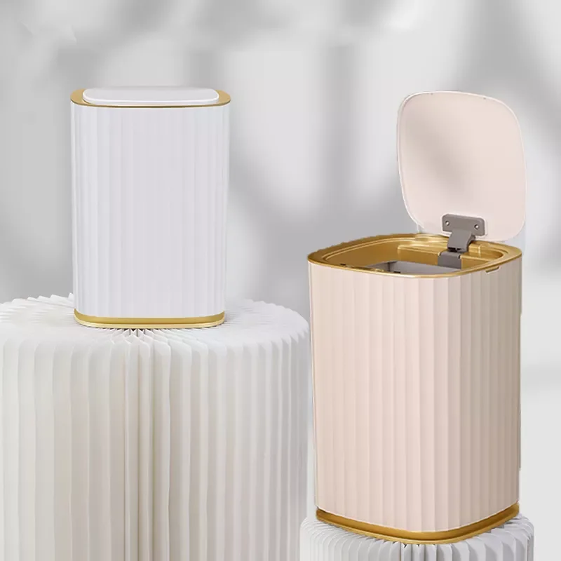 

NEW Smart Sensor Trash Can Family Light Luxury Sitting Room Toilet Automatic Open And Close Bathroom Trash Cubo Basura