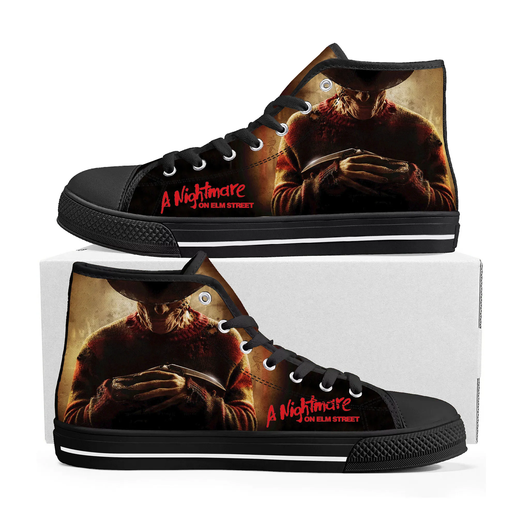 

A Nightmare on Elm Street High Top Sneakers Men Women Teenager High Quality Canvas Sneaker couple Shoe Casual Custom Made Shoes