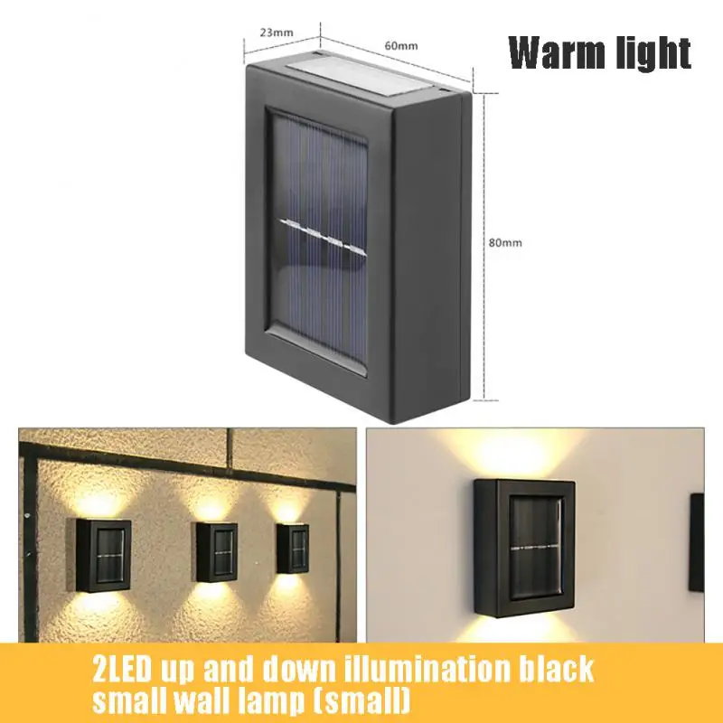

2PC Solar Wall Light Courtyard Patio Path Balcony Light Outdoor Garden Home Waterproof Wall Lamp Balcony Decor Solar Wall Lamp