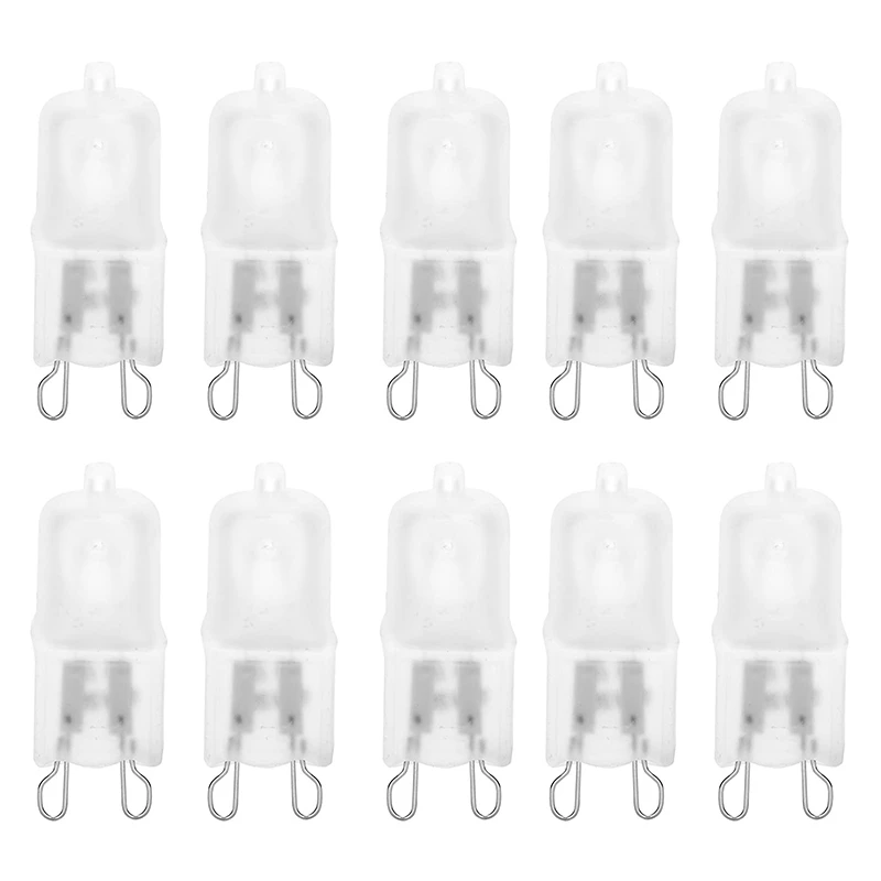 

Retail 10 Pack Frosted Lense Q40/G9/FR/120V G9 40W 120Volt T4 JD Type Halogen Light Bulb Photography Studio Bar Lounge Gallery
