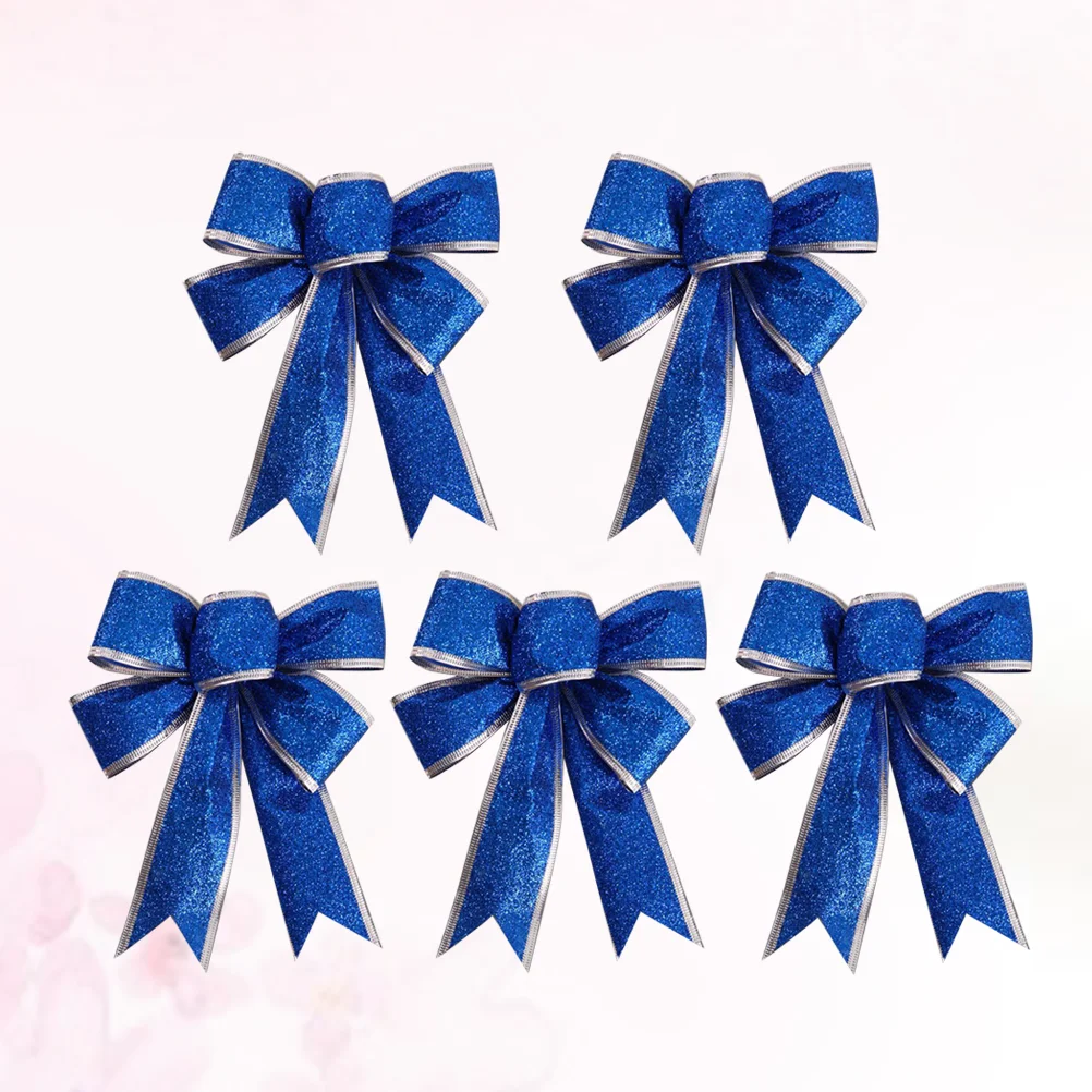 

Christmas Bow Tree Bowsribbon Ornaments Knots Gift Knot Glittering Wreath Holiday Red Topper Decorative Decorating Wreaths