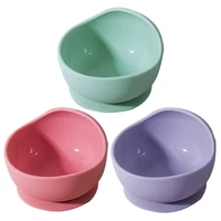 1 pc food grade silicone baby feeding bowl tableware candy color anti fall childrens dishes kitchenware baby stuff for kids