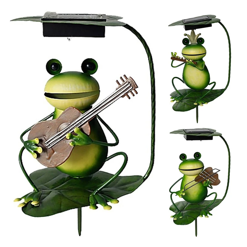 

Solar Lights Frog Metal Cute Frog Garden Frog Lawn Decorative Lights Waterproof Frog Lights For Path Yard
