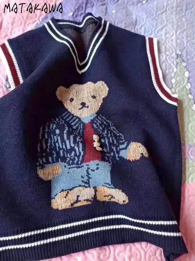 Женский жилет Matakawa модный Свободный вязаный в Корейском стиле женский без