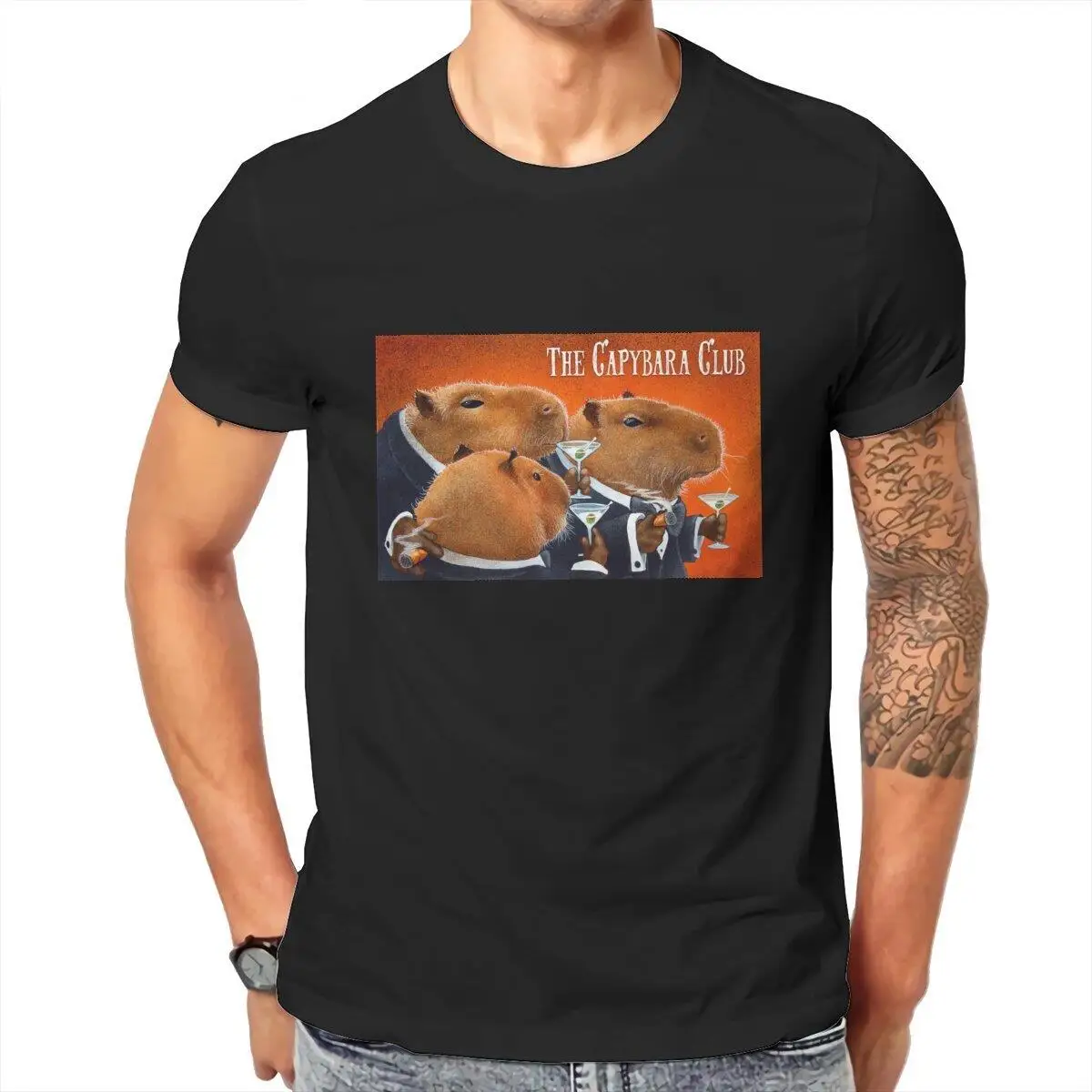 Funny Will Bullas the Capybara Club  T-Shirts Men Round Collar Cotton T Shirt  Short Sleeve Tees Big Size Tops