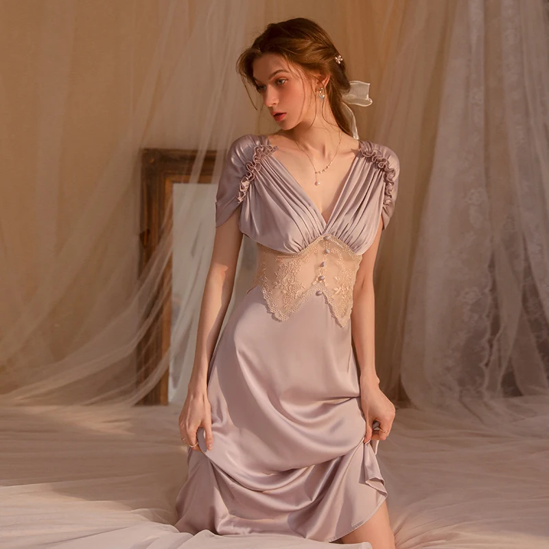 2023 Autumn Lingerie for Women Sexy Pajamas Sweet Lace Casual Private Room Suspenders Women's Home Clothes Suit Long Skirt