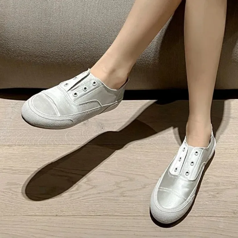 Женские Спортивные Слипоны На Плоской Подошве Однотонная Удобная Повседневная