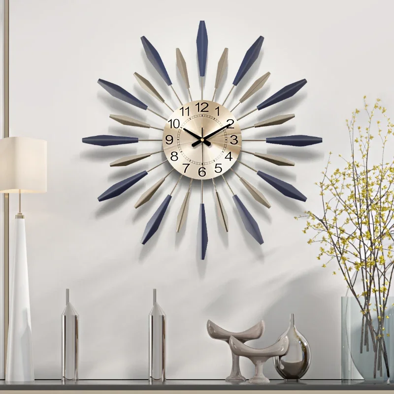 

Unusual Art Stylish Wall Clock Metal Large Special Living Room Nordic Luxury Wall Clocks Modern Silent Reloj Pared Decorations