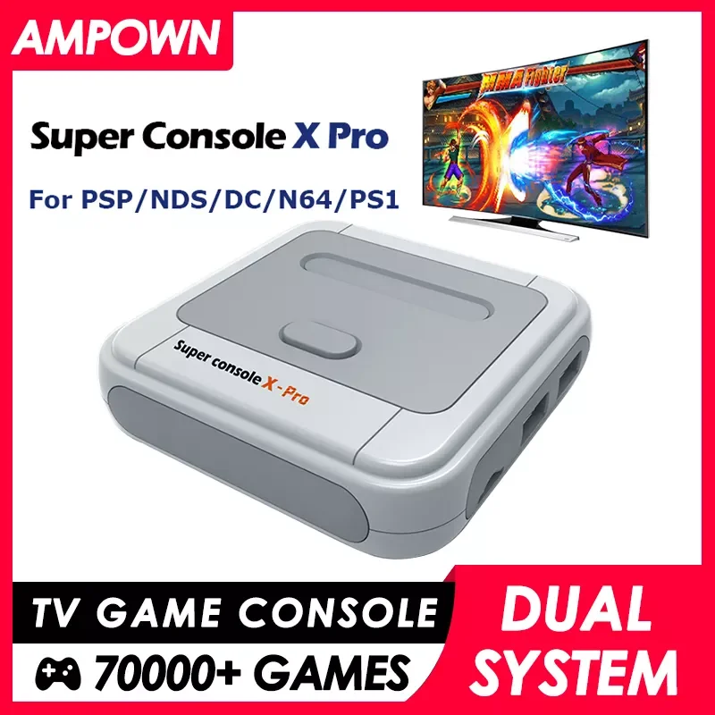 

Ретро Wi-Fi супер консоль X Pro 4K HD ТВ видео игровые консоли для PS1/PSP/N64/DC С 70000 + игр с 2,4G беспроводными контроллерами