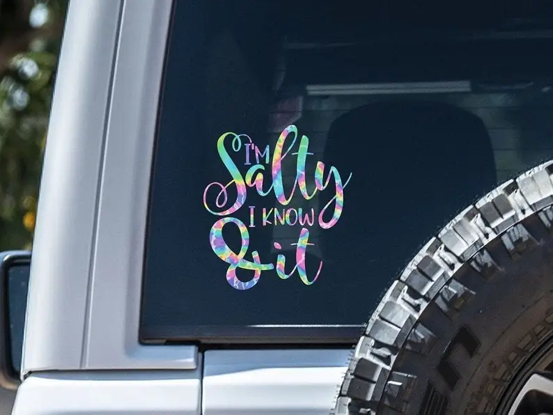 

I'm Salty and I Know It Decal, Stay Salty, Salty Little Beach Sticker, Beachy Decals for Car, Saltwater, Beach Theme
