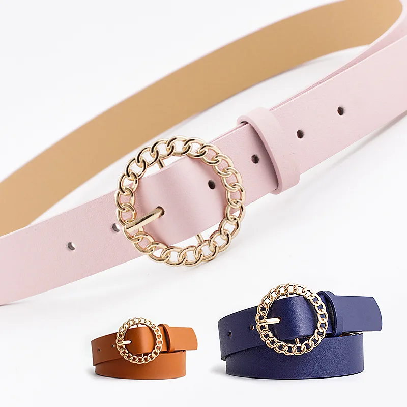 Fashion Leather Women Waist Belt Black White Belts for Jeans Dress Woman Pearl Buckle Waist Belt Ladies Fashion Belts