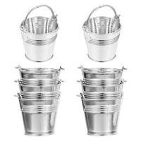 10pcs mini snack bucket party candy storage biscuit packing bucket silver