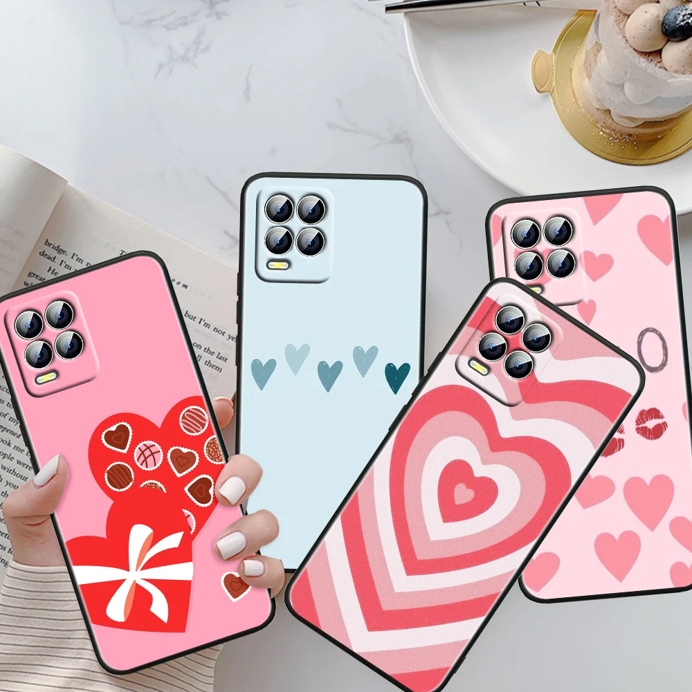 

Latte Love Coffee Heart For OPPO Realme Narzo 30 20 8 8i 7 6 5 3 2 Pro Global 5G Soft Silicone Black Phone Case Cover