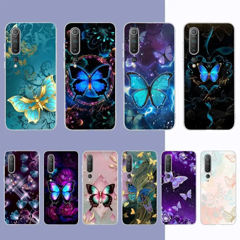 

Butterfly Phone Case for Samsung S21 A10 for Redmi Note 7 9 for Huawei P30Pro Honor 8X 10i cover