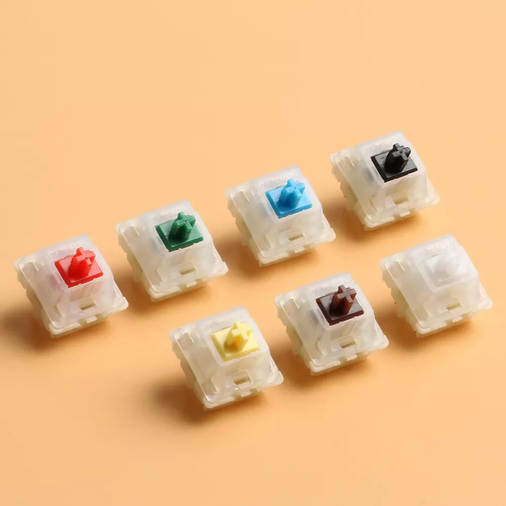

Gateron Switch Milky Top Milky Bottom Yellow Black Switches for Mechanical Keyboard 5 Pin Keyboard MX Switch