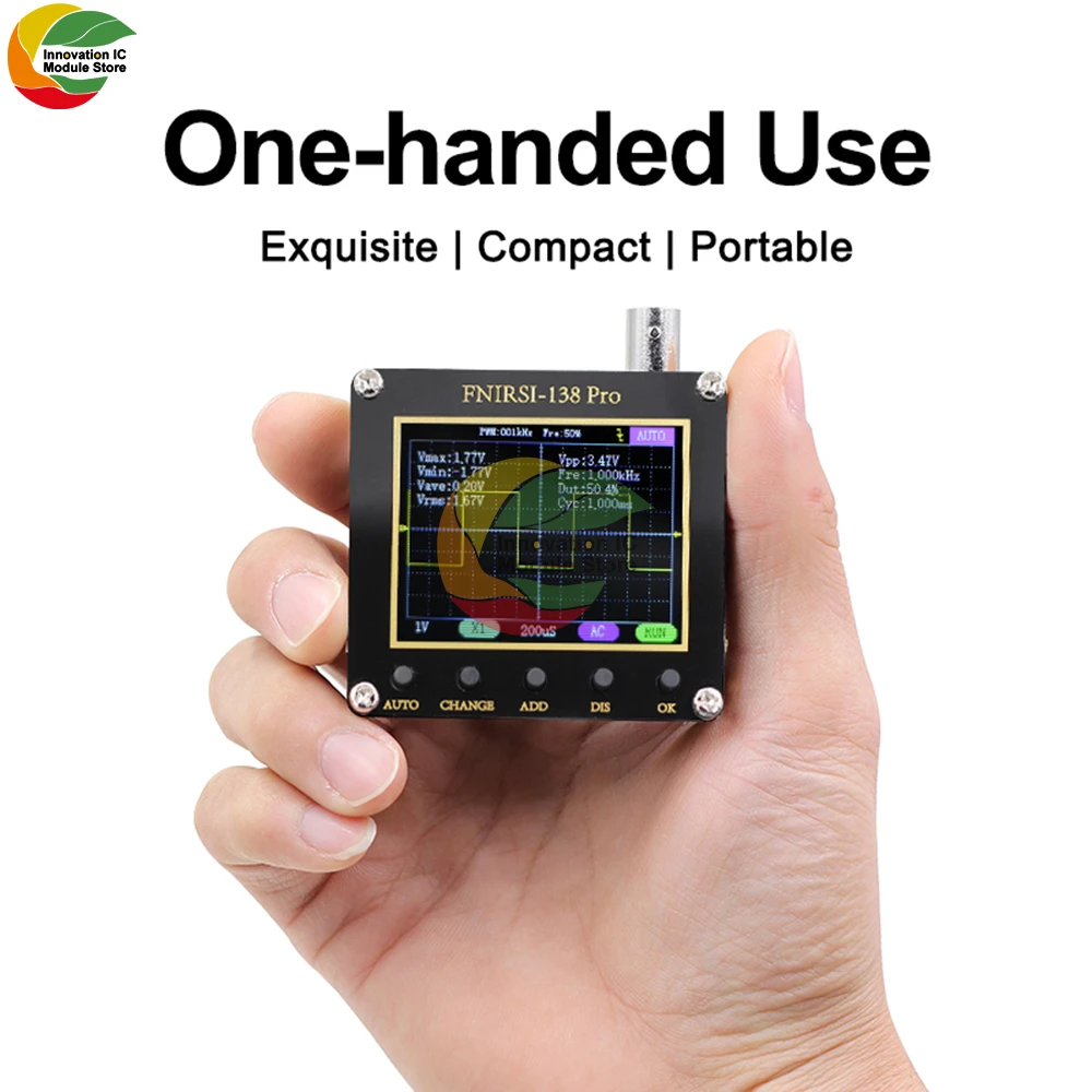 

FNIRSI-138 PRO Digital Handheld Pocket Oscilloscope 2.5MSa/s 200KHz Analog Bandwidth Support AUTO,80KHz PWM And Firmware Update