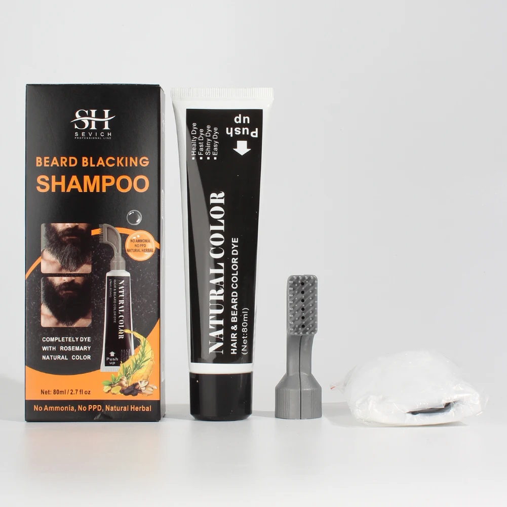 Шампунь для затемнения бороды трафарет седых волос сжатый шампунь трафаретная