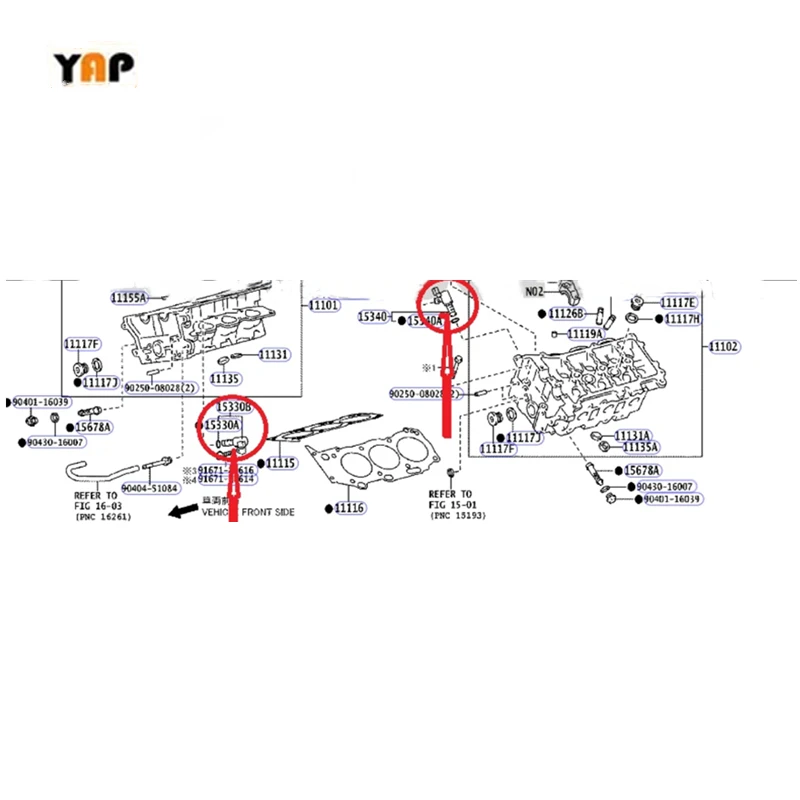 Фото Комплект из 2 клапанов регулировки фаз ГРМ (левый/правый) для Toyota Land Cruiser 1GRFE 4.0L V8 15340-31010, 15330-31010, 2003-2015 гг. №2