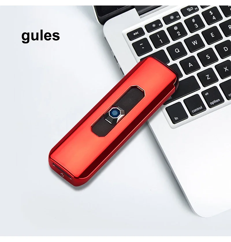 Электронная зажигалка с кнопкой двусторонняя перезаряжаемая ветрозащитная