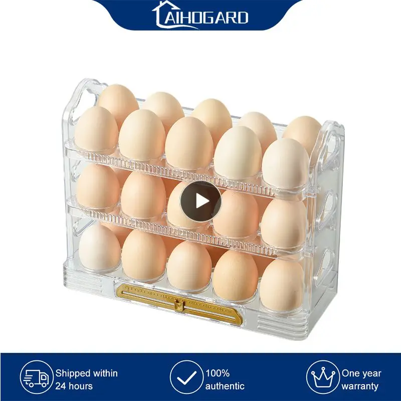 

Egg Fresh-keeping Case Holder 3-layer For Pantry Countertop Cabinet Refrigerator Egg Container Bin Organizer New Plastic