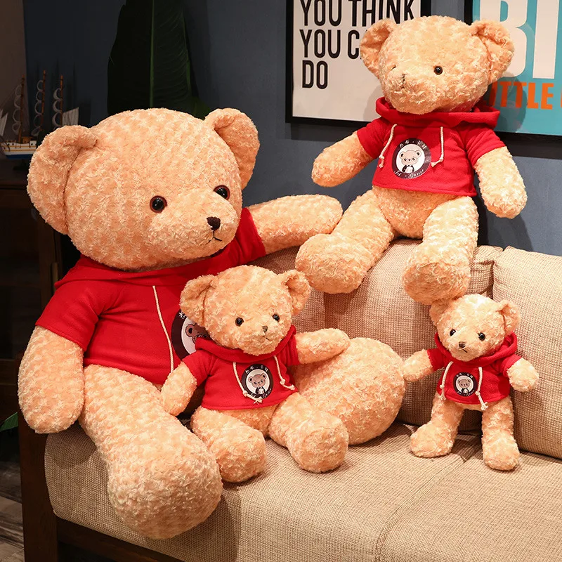 

Cute Teddy Bear with Clothes Plush Toys Super Soft Hugging Bear Pillow Stuffed Dolls for Children Birthday Gift