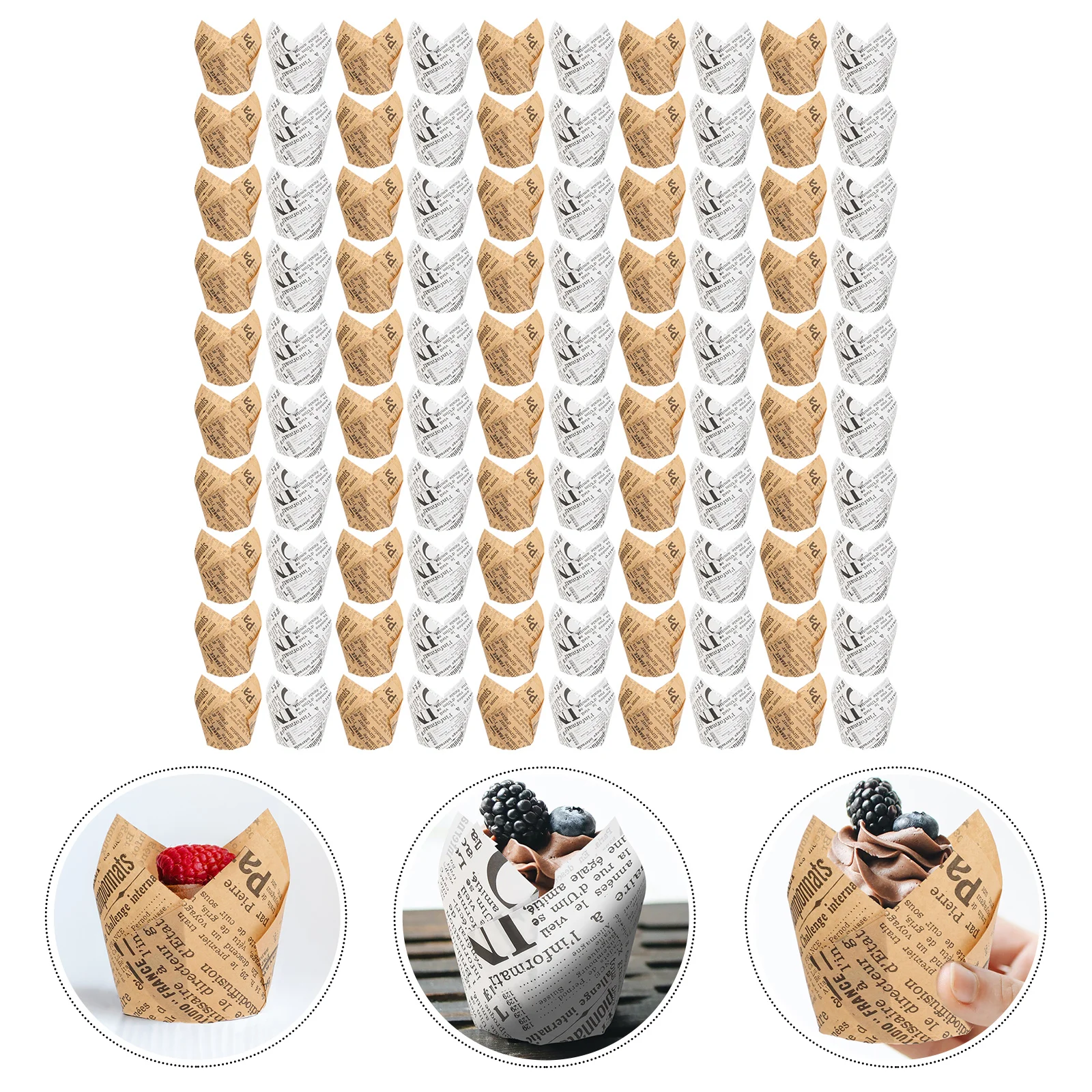 

100Pcs Disposable Paper Cups DIY Muffin Cups Cupcake Cups Paper Muffin Cups