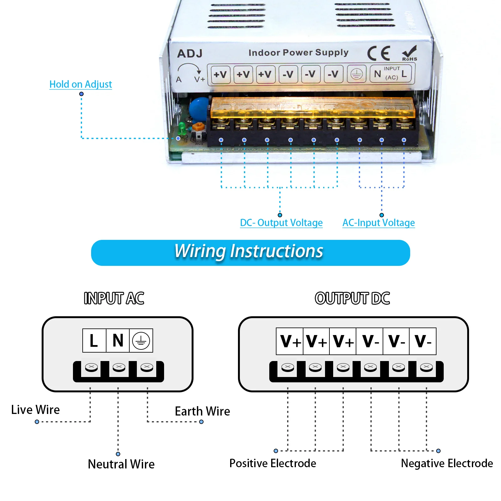 Универсальный блок питания DC 12V 18V 24V 36V 48V 42V 60V 400W Световой трансформатор 220V 110V AC DC12V DC24V DC48V Powers Adapt on.