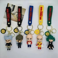 one punch man anime new cartoon keychain pendant lovers bags car key chain wholesale gifts keyring woman kid gift fashion