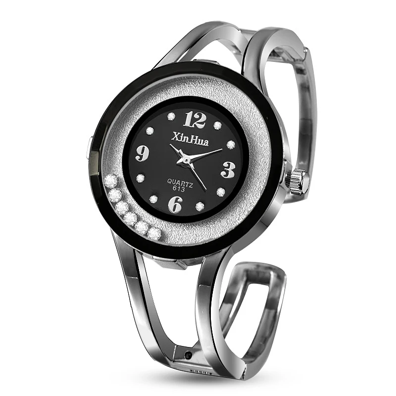 

Hot Sale Fashion Women Bangle Watches Quartz Fashion Bracelet Watch Crystal Stainless Steel Round Dial Wristwatch Relogios