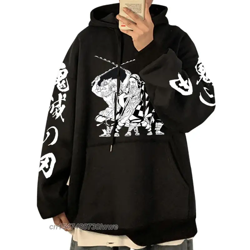

Anime Hoodies Demon Slayer Designer Hoodie Sweatshirts Harajuku Hip Hop Pullover Loose Print Streetwear Unisex