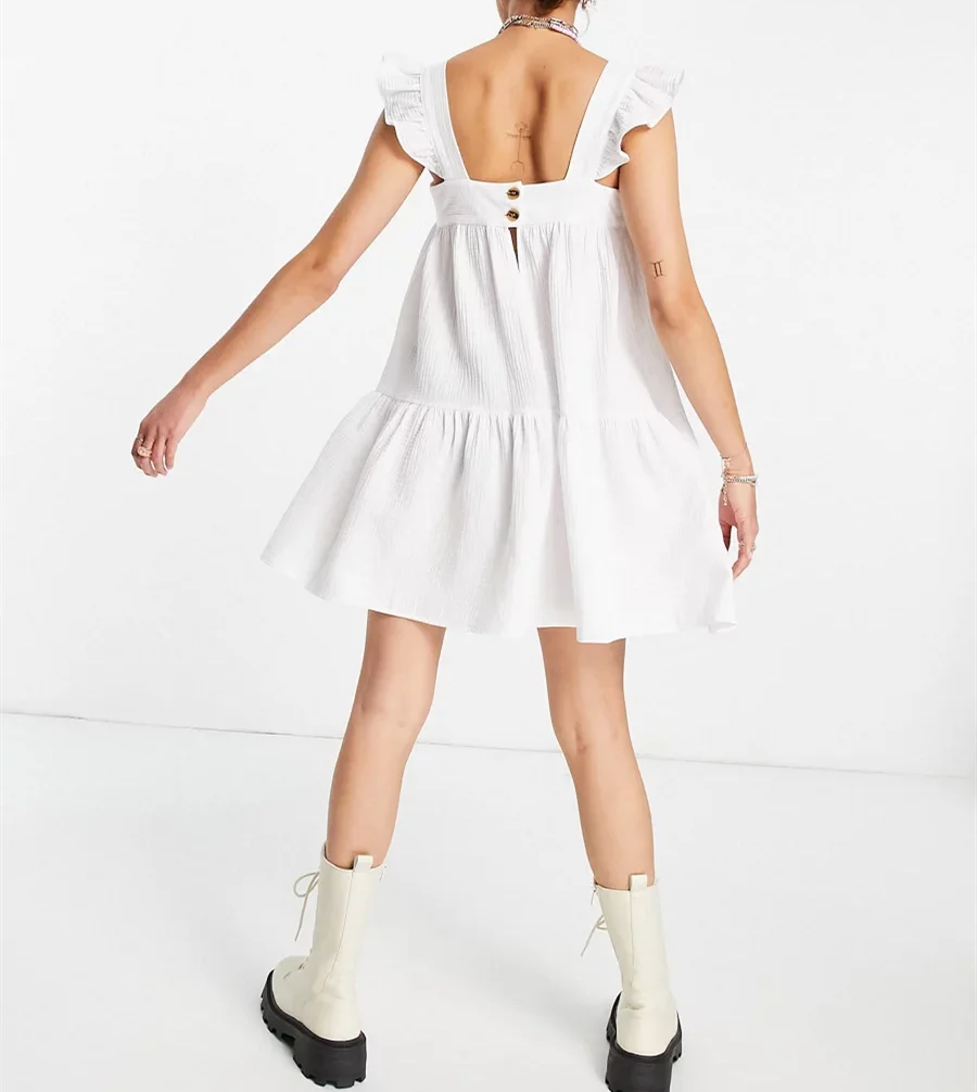 

Summer Women White Dress Sleeveless Mid Waist Zipper Straight Elegant Party Dresses Kawaii Lady Solid Color Short Dress 2022