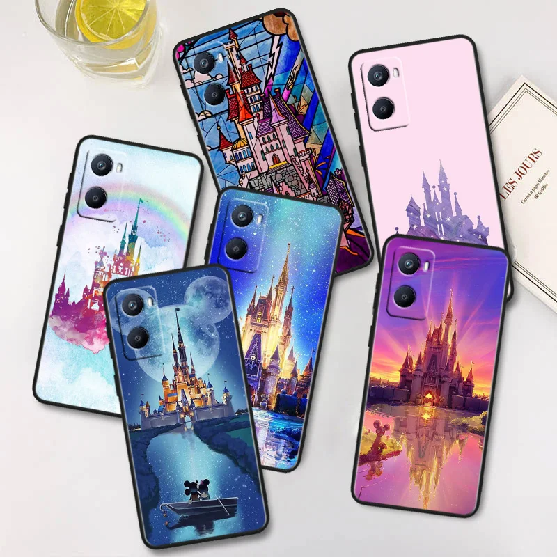 

Disney Castle Phone Case For OPPO A96 AA94 A93 A77S A76 A74 A73 A72 A57S A757E AX7 A1K 2022 2020 Black Cover