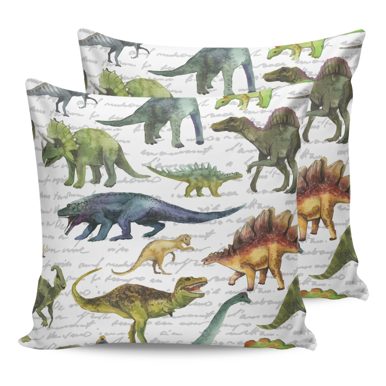 2 шт. наволочка в виде динозавра животного разноцветный текст чехол для дивана
