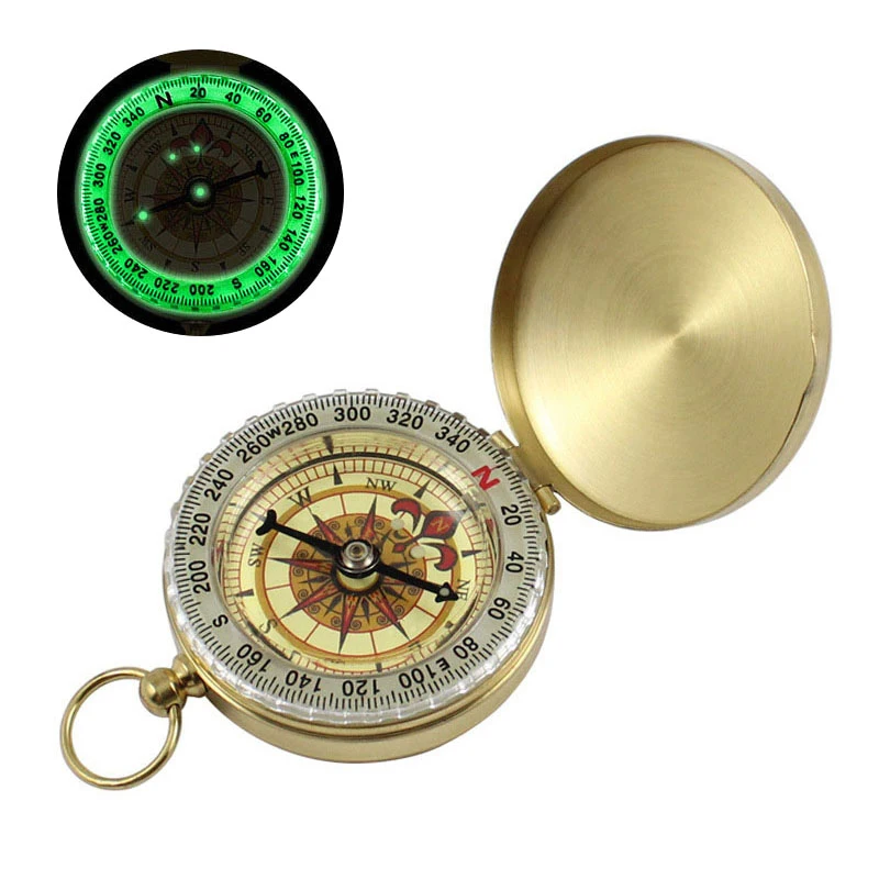 Высококачественный походный Карманный латунный Золотой Компас Портативный